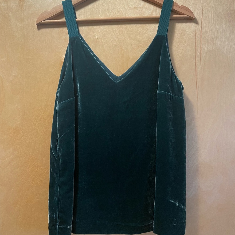 Never worn, forest green velvet tank.